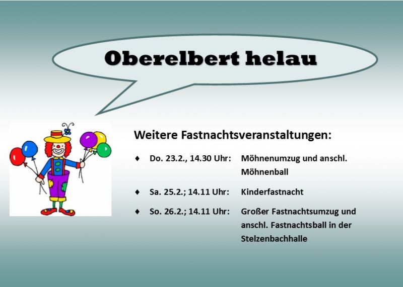 weitere Fastnachtsveranstaltungen